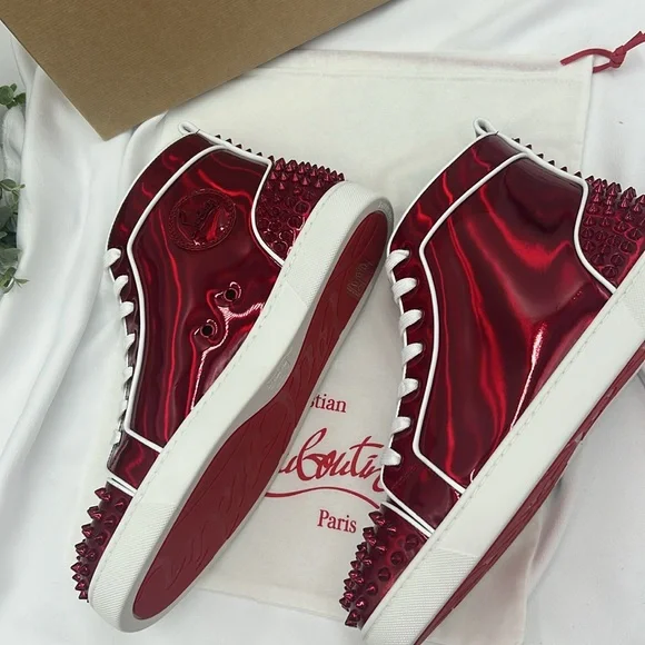 Christian Louboutin Red Spiked Sneakers